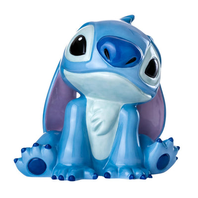 A front view of Large Stitch, Disney’s adorable alien, standing 25cm high. Hand-painted to perfection, this figure captures Stitch's playful charm with bright colors and intricate details, making it a must-have collectible for Disney fans.