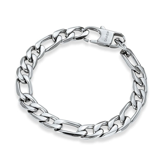 Blaze Stainless Steel 10mm Men's 3+1 Figaro Link Bracelet