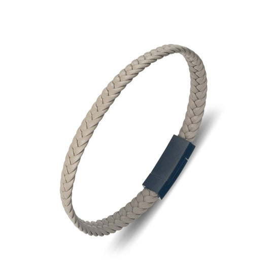 Blaze Grey Leather Bangle Bracelet