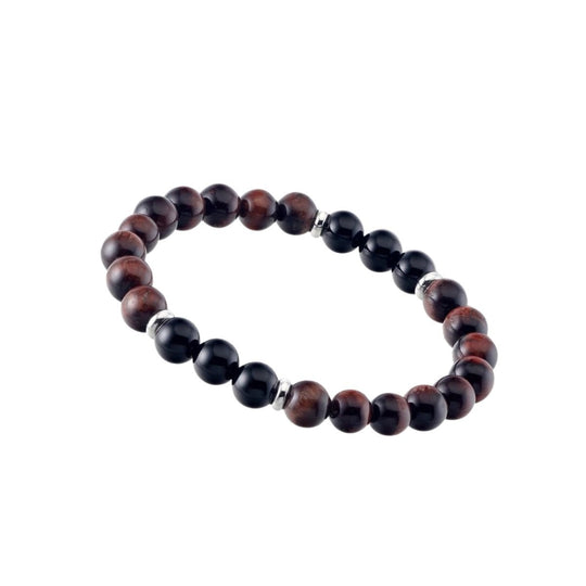 Men's Tiger Eye and Onyx Stone Bracelet