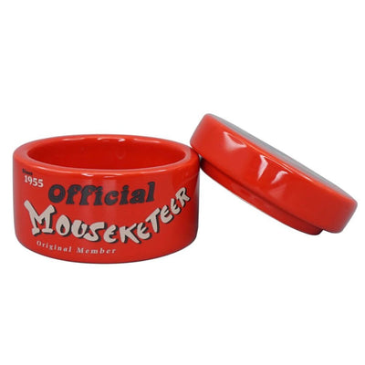 A front view highlighting the nostalgic "Since 1955 Official Mouseketeer Original Member" text on the treasure box base, paying homage to Mickey’s timeless charm.