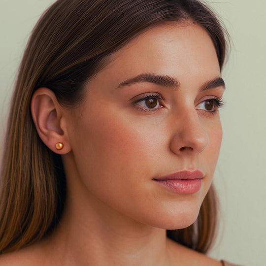 5mm Flat Ball Stud 9ct Rose Gold Earrings