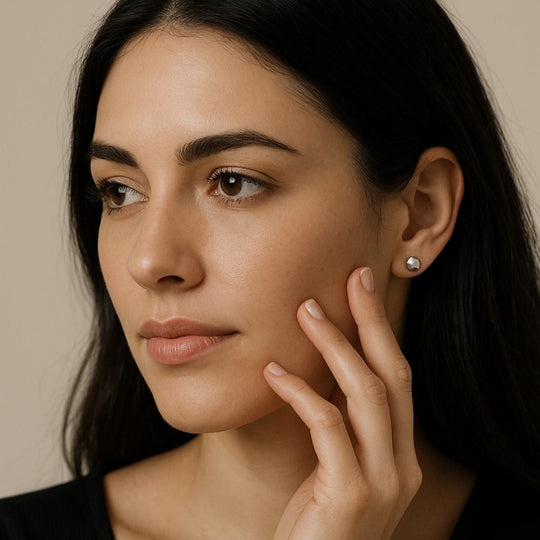 6mm Heavy Flat Ball Sterling Silver Stud Earrings