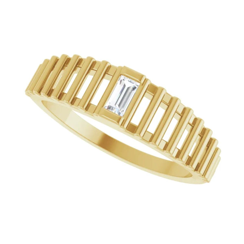 Introducing our newest addition, this beautiful 0.10ct Solitaire Diamond Ring in 14kt Yellow Gold. This women&