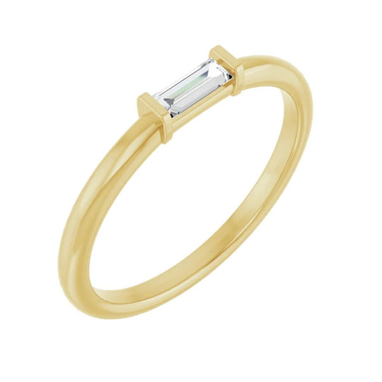 Natural Diamond Stackable Ring in 14ct Yellow or White Gold