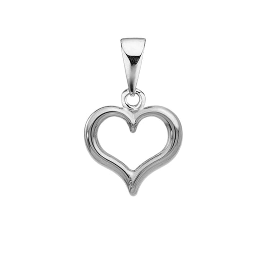 Open Heart Sterling Silver Pendant