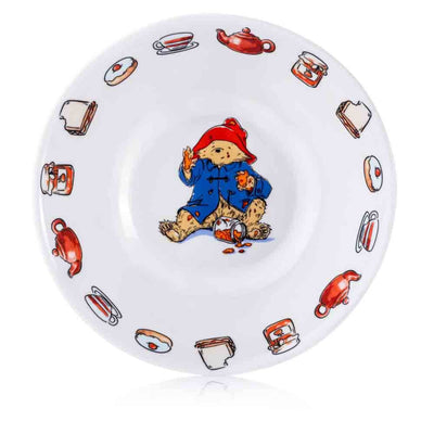 Paddington Bear 3-Piece Children's Dinner Set - Featuring a plate decorated with food themes including Paddington's favourite Marmalade Sandwich and more.