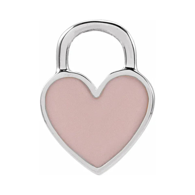 The Pink Enamelled Heart Charm Pendant in 925 Sterling Silver is a beautiful addition to any jewellery collection. Measuring 11.5x8.7mm, this heart-shaped charm is perfect for necklaces, bracelets or as a dangle earring. Part of the 302 Fine Jewellery Jubilee Collection. Shop now at Jewels of St Leon.