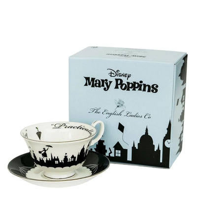 Featuring a beautiful scene of Mary Poppins Flying over London on the outside of the cup, this set is adorned with the inscription "Practically, Perfect in Every Way", a tribute to the beloved character of Mary Poppins. The platinum trim adds a touch of sophistication to this exquisite set.