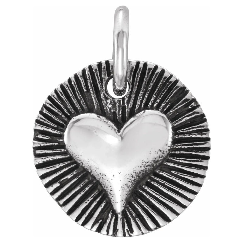 Radiant Heart Sterling Silver Charm