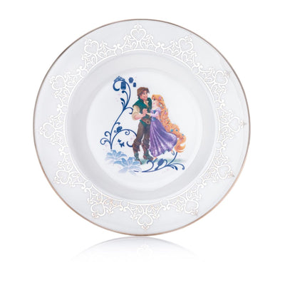 Our Disney Princess Rapunzel 6" Collector Wedding Plate is a beautiful and unique piece that perfectly complements our Rapunzel wedding spoon and wedding teacup and saucer. Made by hand from the finest bone china, each plate is individually decorated with hand-applied Platinum trim accents, giving it a luxurious and elegant look. The centre motif of the plate feature Rapunzel with Flynn Rider, making them an ideal gift for any Disney fan, collector or newly weds.