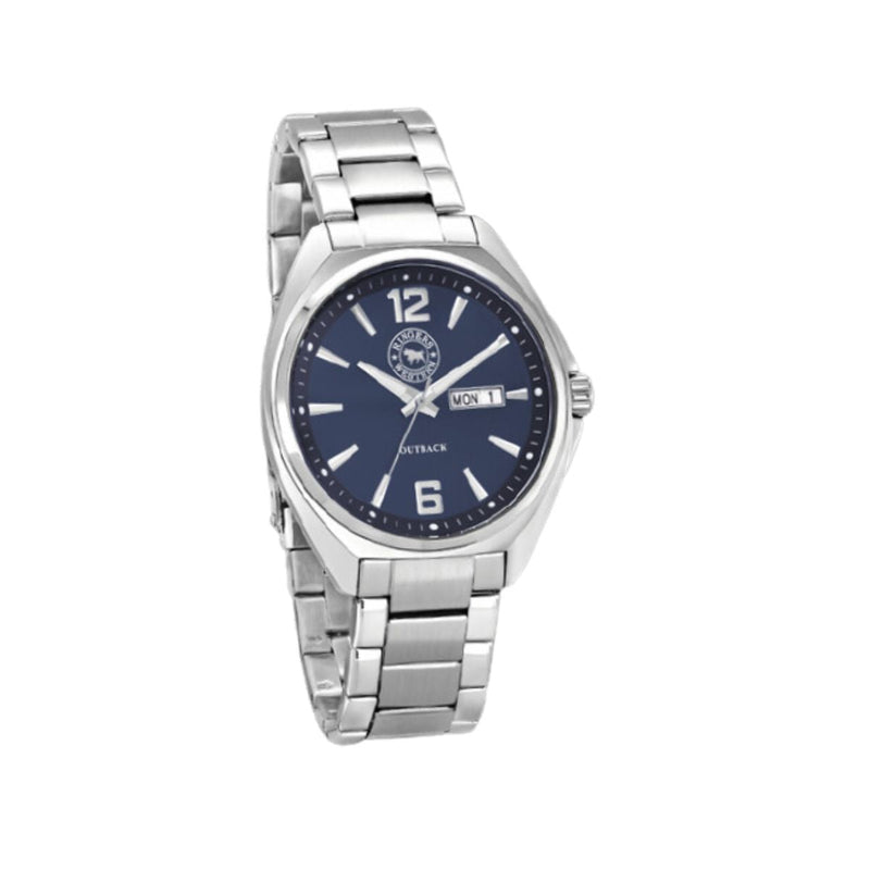 The Ringers Western Outback Stainless Steel Bracelet Watch - the perfect accessory for the modern man who loves style and functionality. With its 42mm dial, this watch is easy to read and is water-resistant up to 100m, making it perfect for everyday use.     Ringers Western is an Australian brand known for its durability and strength, and this watch is no exception.
