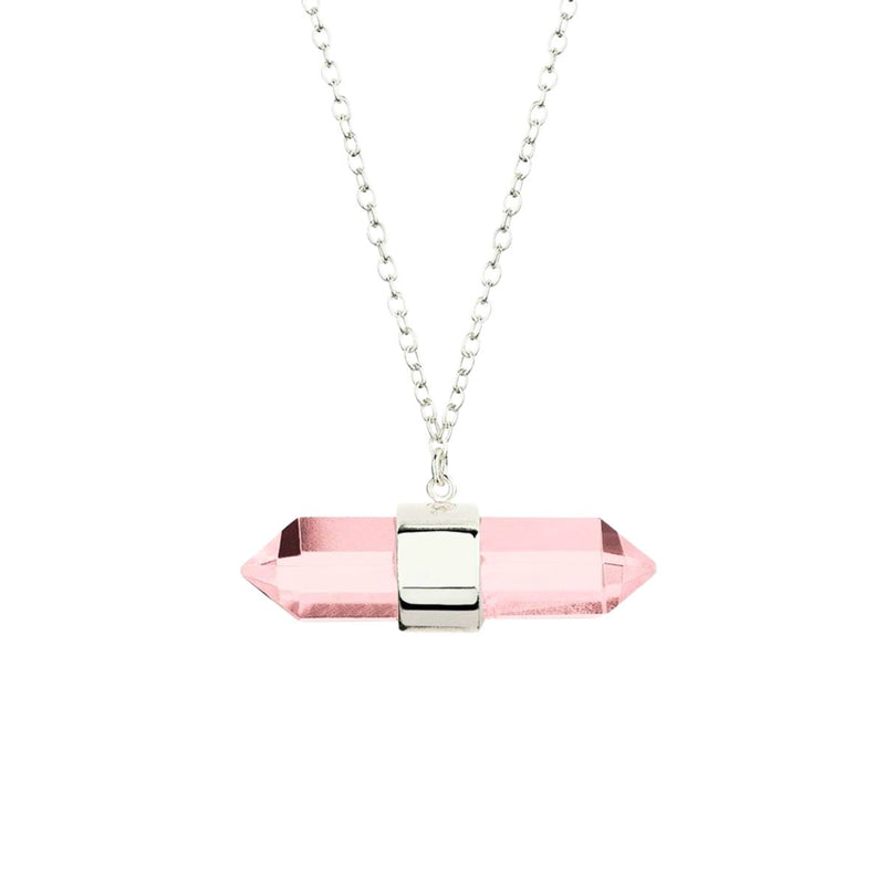 The Rose Quartz Sterling Silver Necklace showcases the delicate soft-pink rose quartz pendant on a 1mm cable chain. The gentle hues of the stone stand out against the fine craftsmanship of the sterling silver, creating a truly stunning piece.