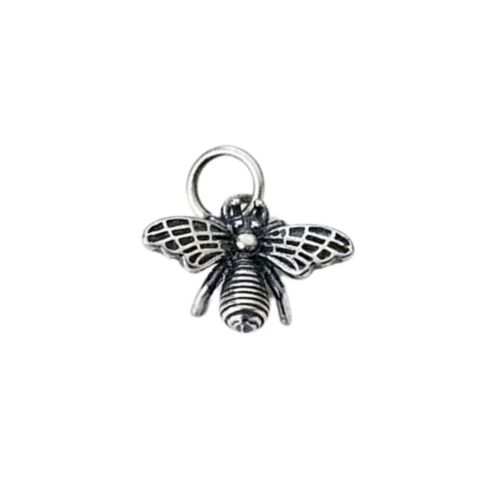 Silver Oxidised Honey Bee Charm