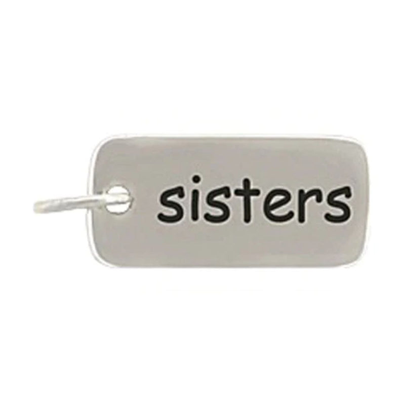 "Sisters" Tag Sterling Silver Charm