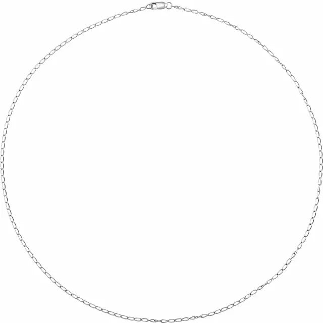 Sterling Silver 1.6mm Paperclip Chain, is available in 40, 45 and 50cm sizes. Add a pendant and create a unique necklace or necklace stack. This petite paperclip chain is ideal for women who love fine silver jewellery. Shop online with Confidence with Jewels of St Leon Australia.