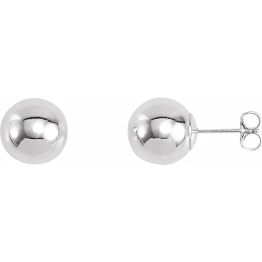Large Ball Stud Earrings in Sterling Silver