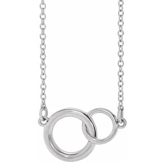 Interlocking Circle Necklace in 925 Sterling Silver - 3 Pendant Sizes Available