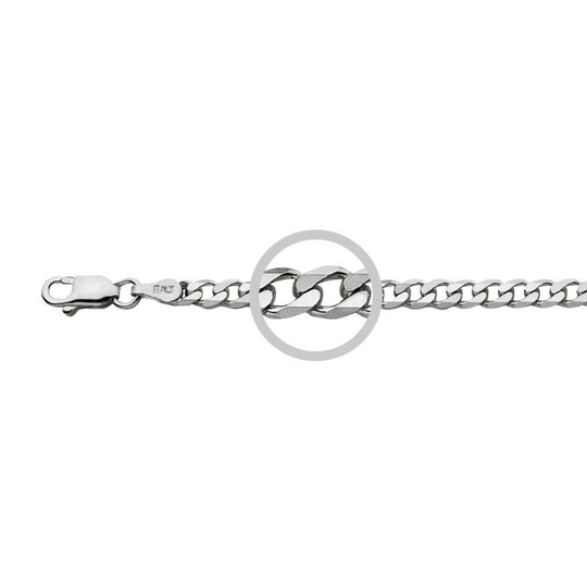 3.5mm Sterling Silver Curb Chain in 5 Lengths. Create Your Perfect Style!