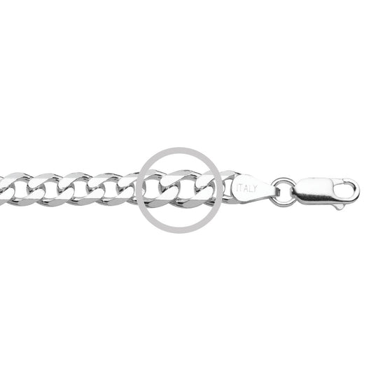 5mm Sterling Silver Heavy Curb Chain in 3 Lengths for a Statement Piece.