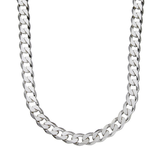8mm Heavy Curb Chain 55cm – Italian Sterling Silver Necklace
