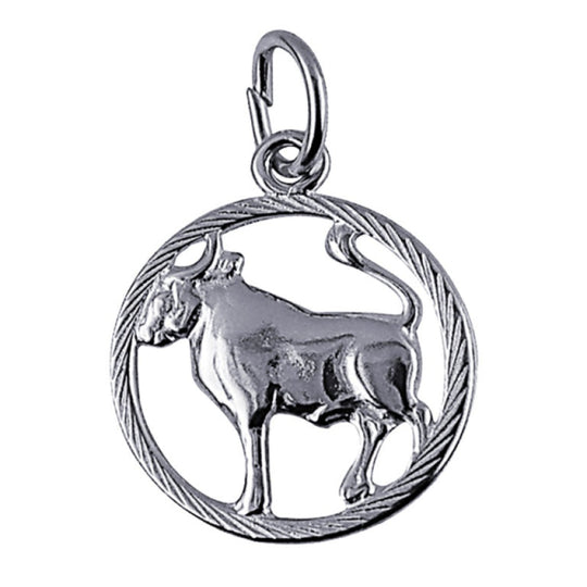 Taurus Zodiac Charm in Sterling Silver