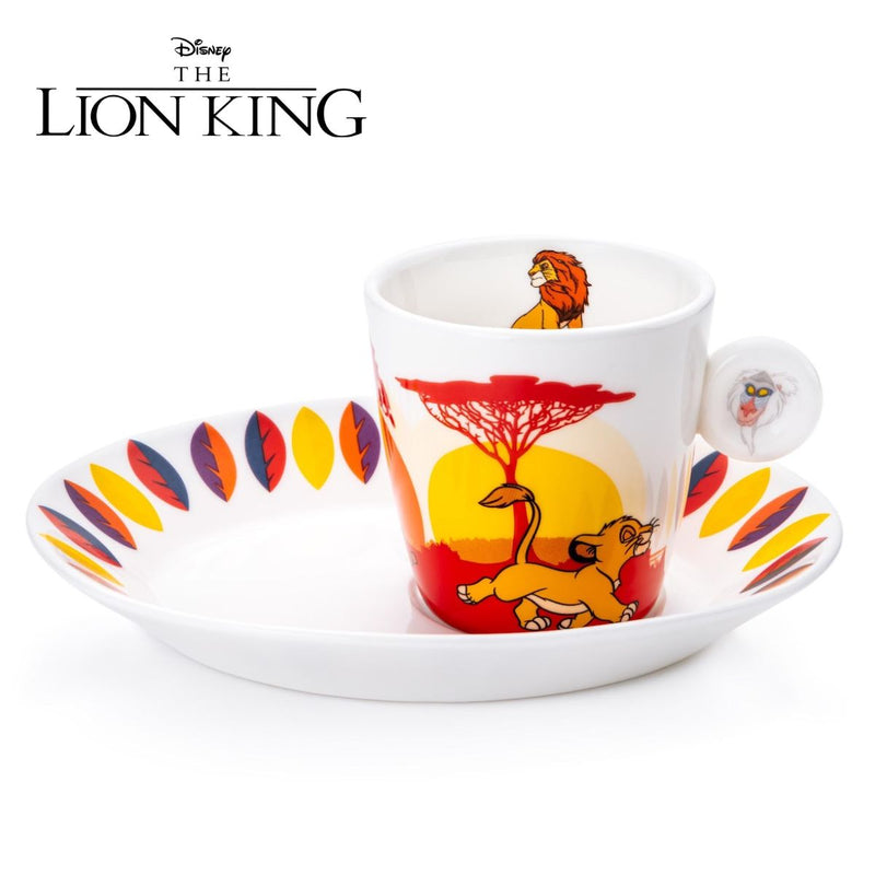The Lion King Espresso Cup Set, featuring your favourite characters from the beloved movie. This beautifully hand decorated set is perfect for enjoying a smooth espresso and a biscuit, or an Irish Coffee, Babyccino, Tea, Hot Chocolate, or favourite dessert. Whether a fan of The Lion King or an espresso coffee lover, this set will surely impress. Available from Jewels of St Leon Jewellery, Giftware and Watches.