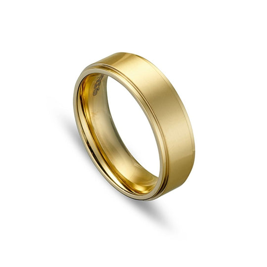 Titanium Ring with Brushed Gold Finish