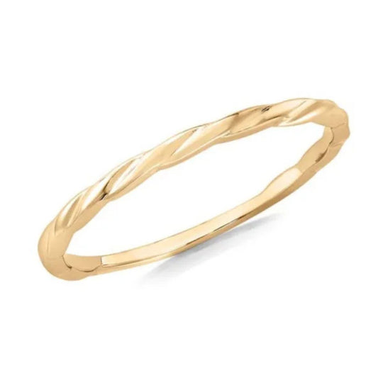 9ct Yellow Gold Twist Stacker Ring