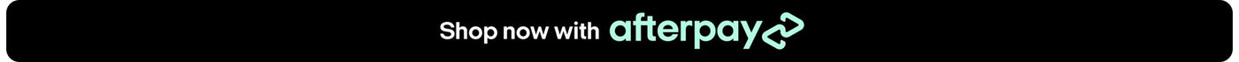 Black banner with white text reading ‘Shop now with Afterpay’ and the mint-green Afterpay logo, used on the Jewels of St Leon website