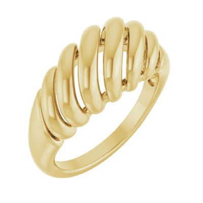 Wide Croissant Ring in 14kt Yellow Gold
