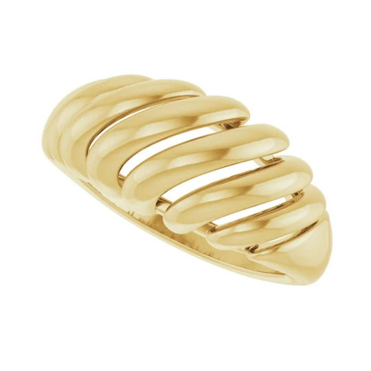 Wide Croissant Ring in 14kt Yellow Gold