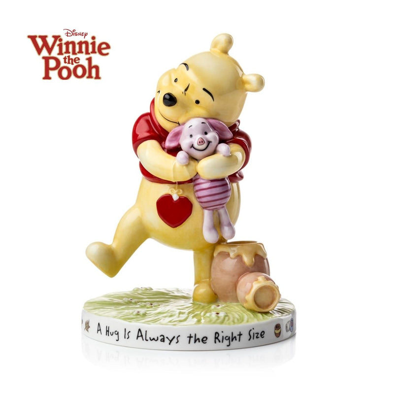 Come and take a look at how the amazingly talented craftsmen have hand-made and hand-designed the beautiful A Hug is Always the Right Size figurine. They have beautifully captured Winnie the Pooh and Piglet, sharing a special moment of friendship as they exchange a big hug. This figurine&