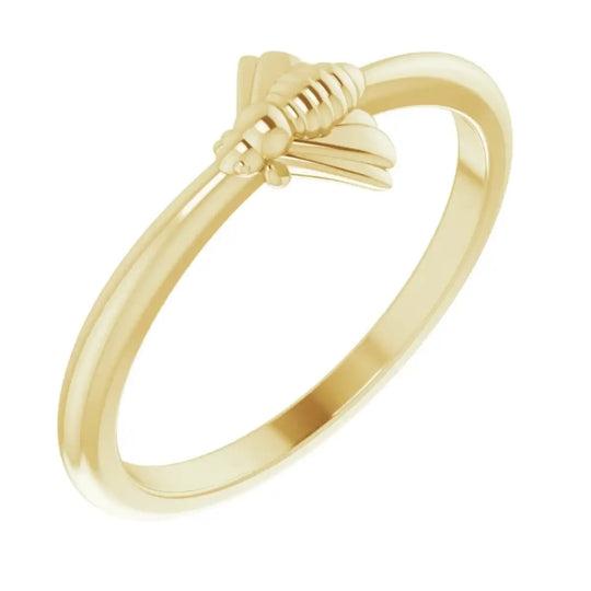 10ct Yellow Gold Honey Bee Stackable Ring
