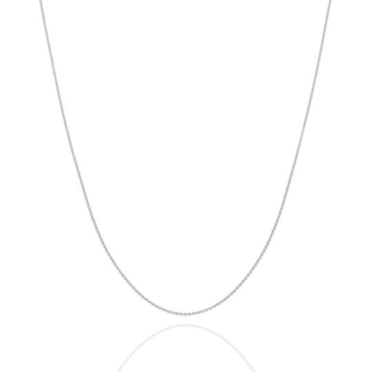 18ct White Gold 0.9mm Cable Chain