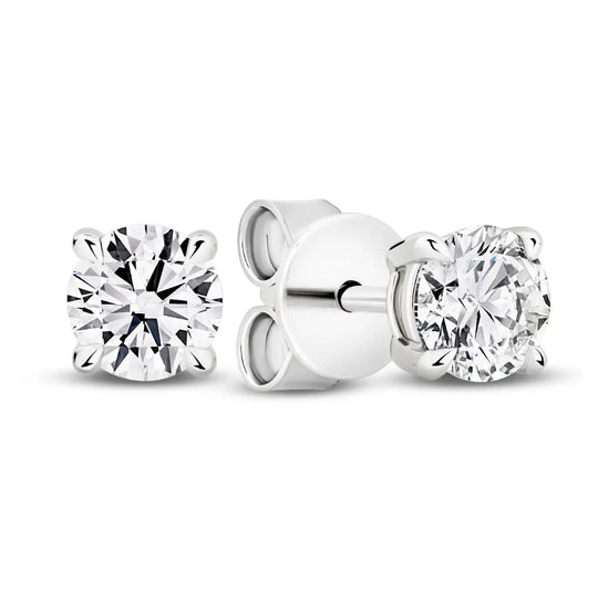 18ct White Gold 0.50ct Lab-Grown Diamond Solitaire Stud Earrings