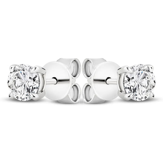 18ct White Gold 1ct Lab-Grown Diamond Solitaire Stud Earrings