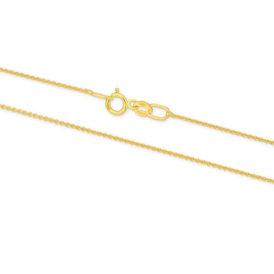 18ct Yellow Gold 0.9mm Cable Chain