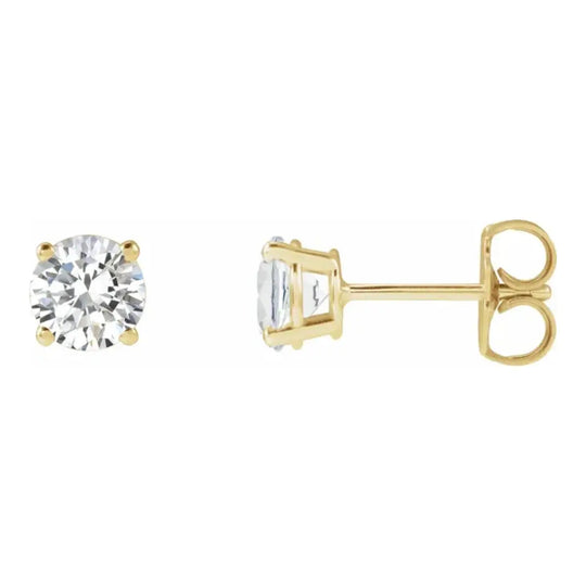 1ct Round Lab-Grown Diamond Stud Earrings in 14ct Gold