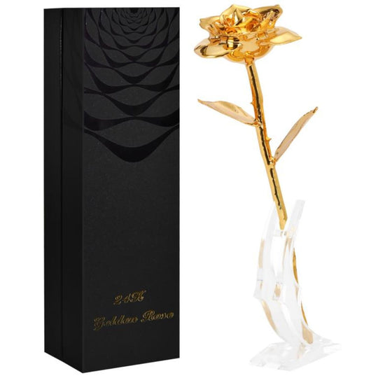 24ct Gold Dipped Preserved Rose
