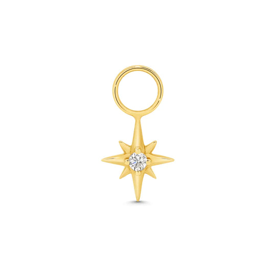 9ct Gold 0.02ct Diamond Starburst Charm