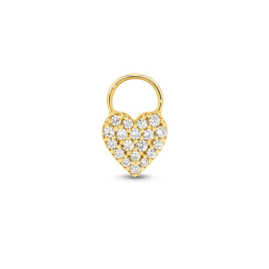 9ct Gold 0.09ct Diamond Heart Charm
