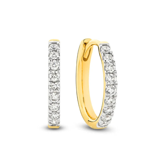 9ct Gold 0.30ct Diamond Hoop Earrings