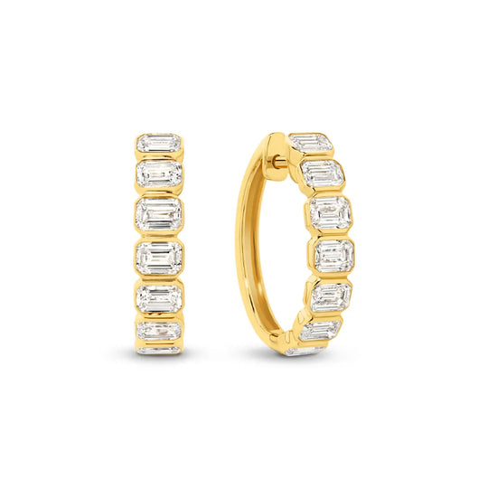9ct Gold 1.90ct Lab-Grown Diamond Hoop Earrings
