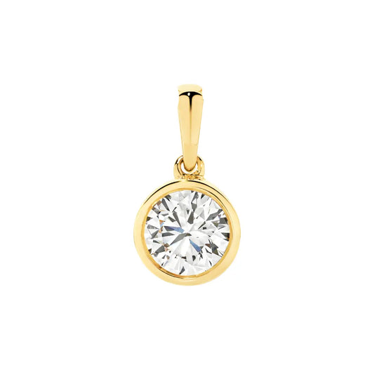 9ct Gold 1ct Lab-Grown Round Diamond Pendant