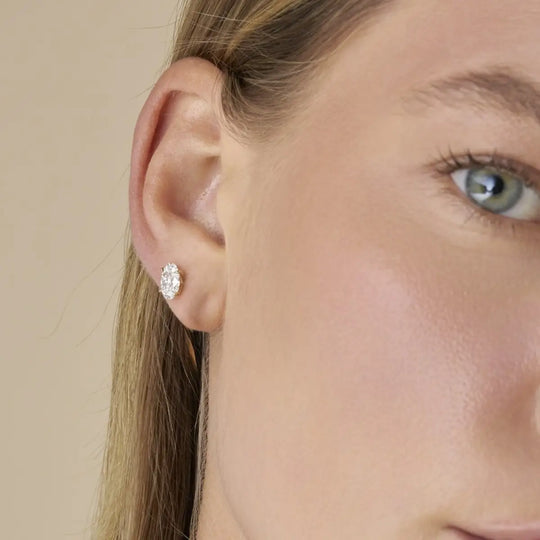 9ct Gold 2ct Oval Lab-Grown Diamond Stud Earrings