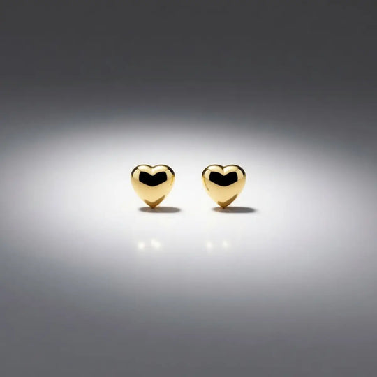 9ct Gold 4mm Heart Stud Earrings
