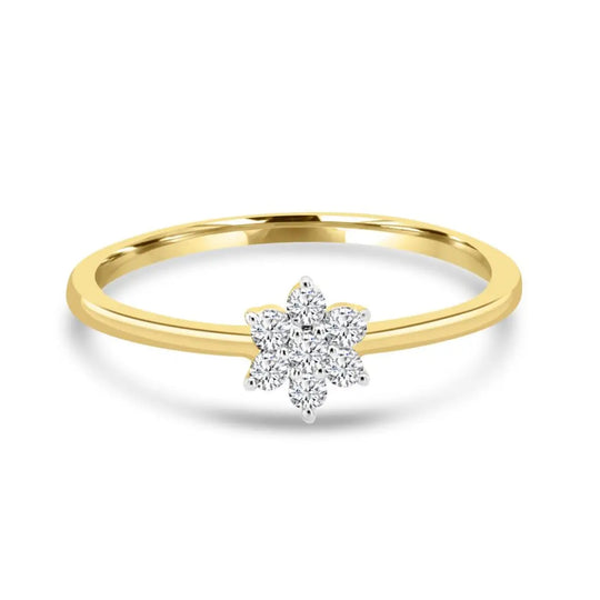 9ct Gold Diamond Flower Ring