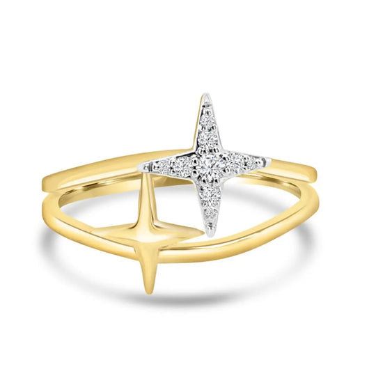 9ct Gold Diamond Star Ring