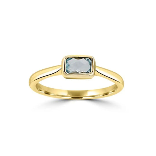 9ct Gold Sky Blue Topaz Ring